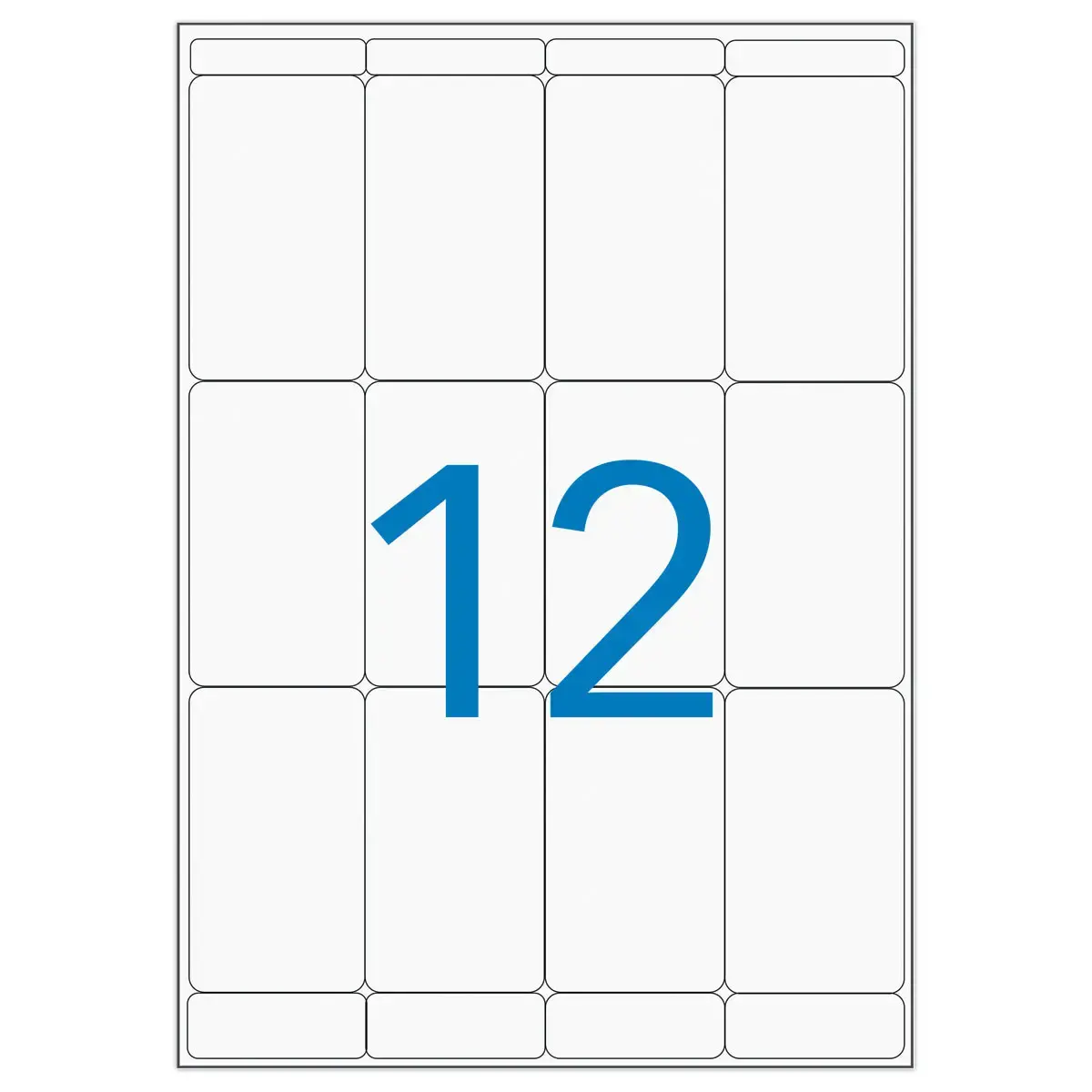 16 Planches d'étiquettes multi-usages 56x34 mm, blanc - 192 étiq