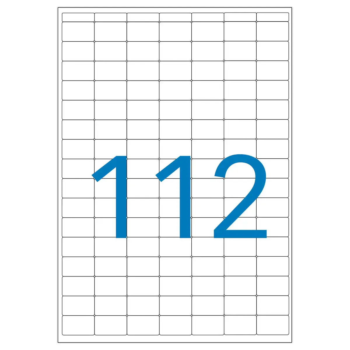 16 Planches d'&eacute;tiquettes multi usages 12x18,3 mm, blanc - 1792 &eacute;tiq. 