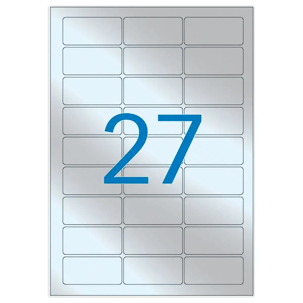 20 Planches d'étiquettes inaltérables laser 63,5x29,6mm 540 étiq. argent