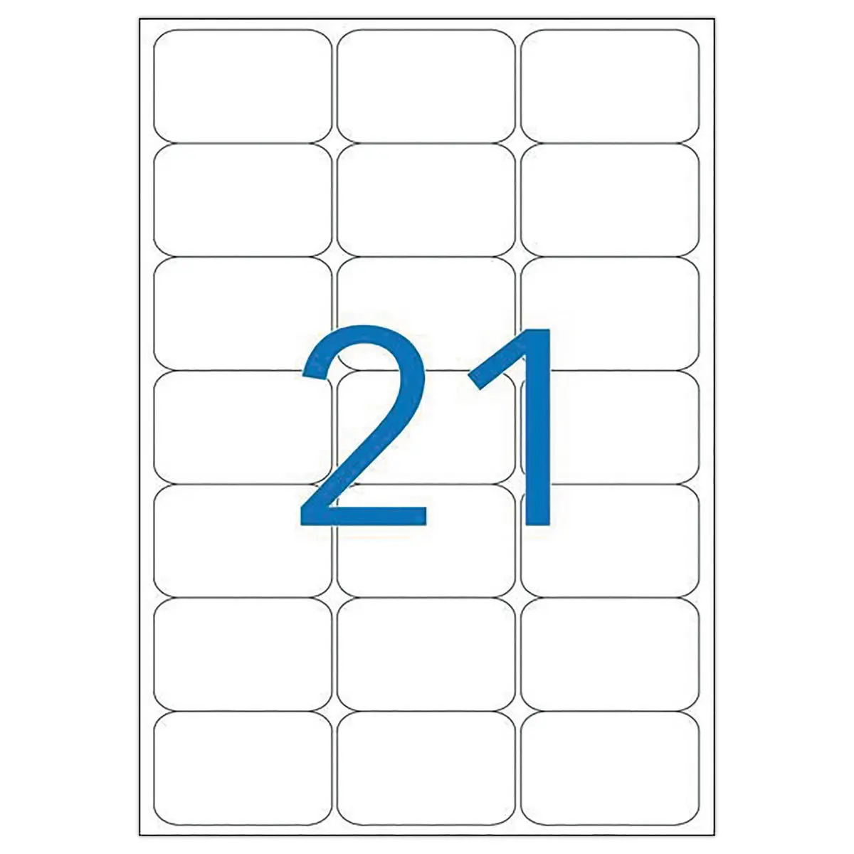 100 Planches d'étiquettes laser 100% recyclées 63,5X38,1 mm soit 2100 étiq