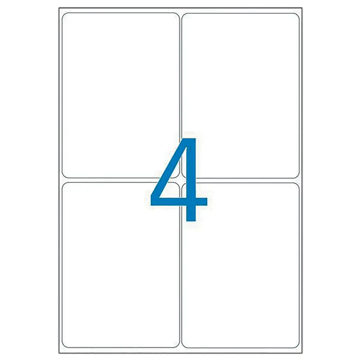 100 Planches d'étiquettes laser 100% recyclées 99,1x139 mm soit 400 ét/bte