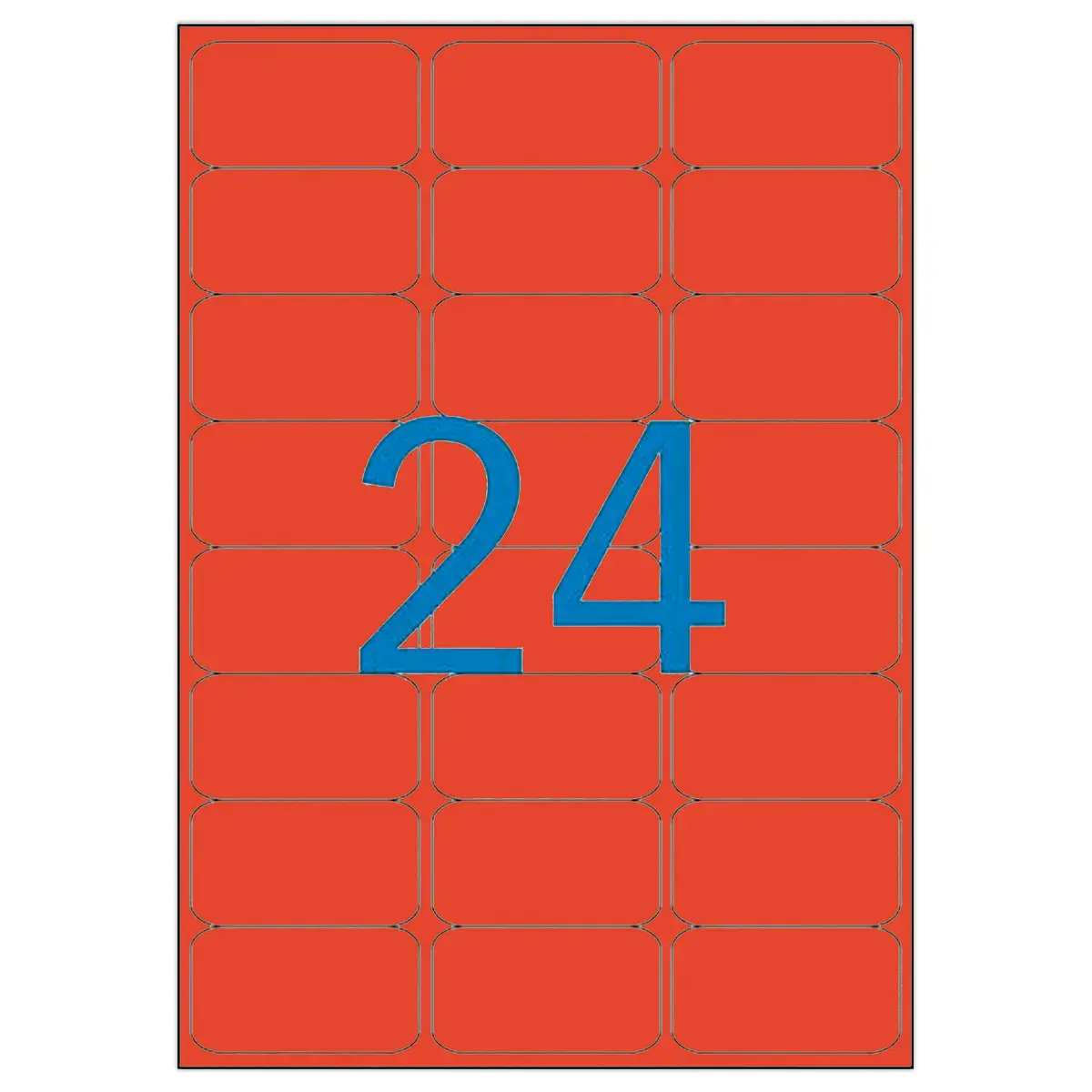 20 Planches d'&eacute;tiquettes L63,5xH33,9 mm 480 &eacute;tiq/ bo&icirc;te, rouge 