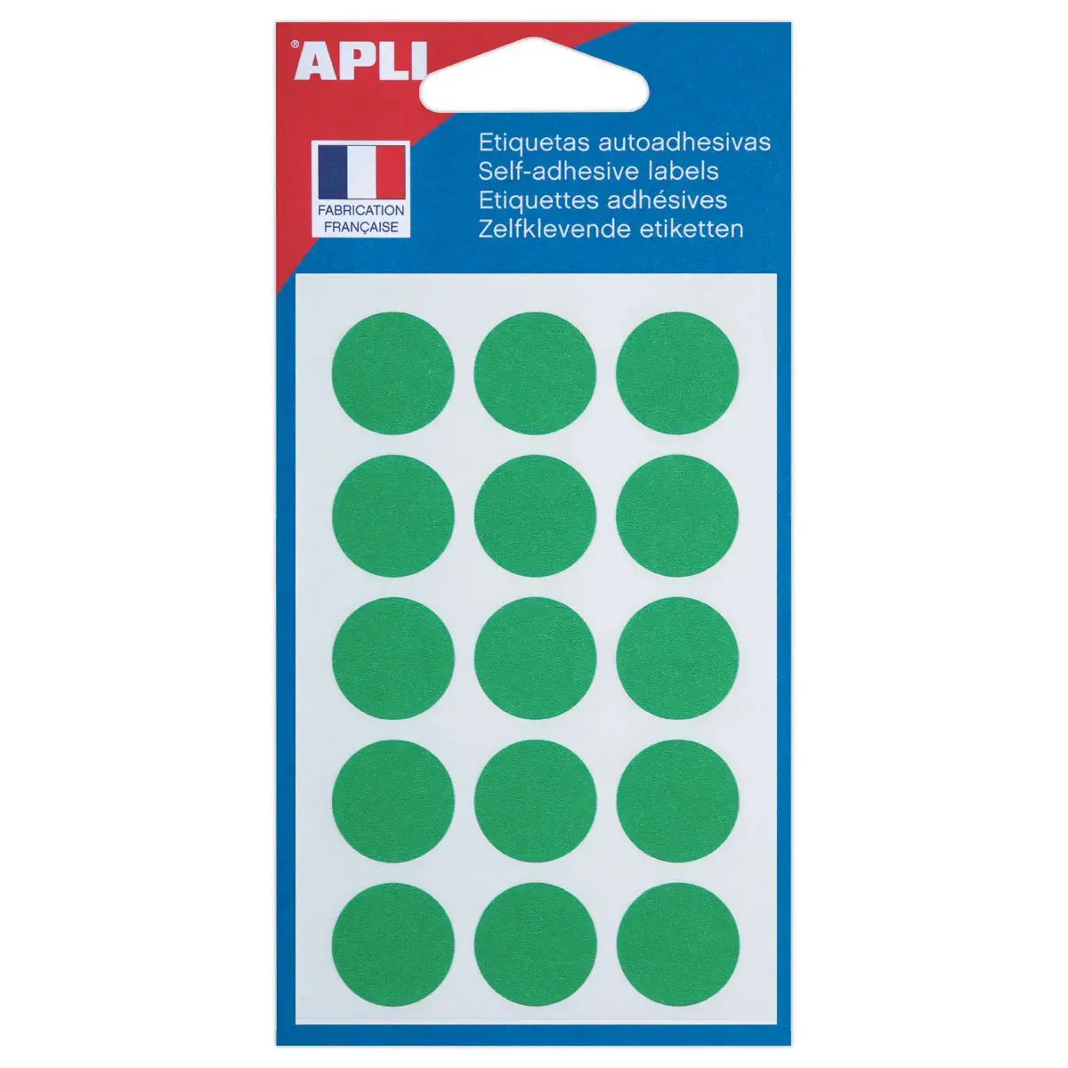 90 pastilles gommettes de signalisation rondes, Ø19 mm, vert