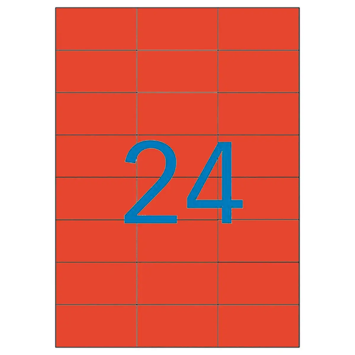100 Planches d'&eacute;tiquettes 70x37 mm par 2400/bo&icirc;te, rouge 