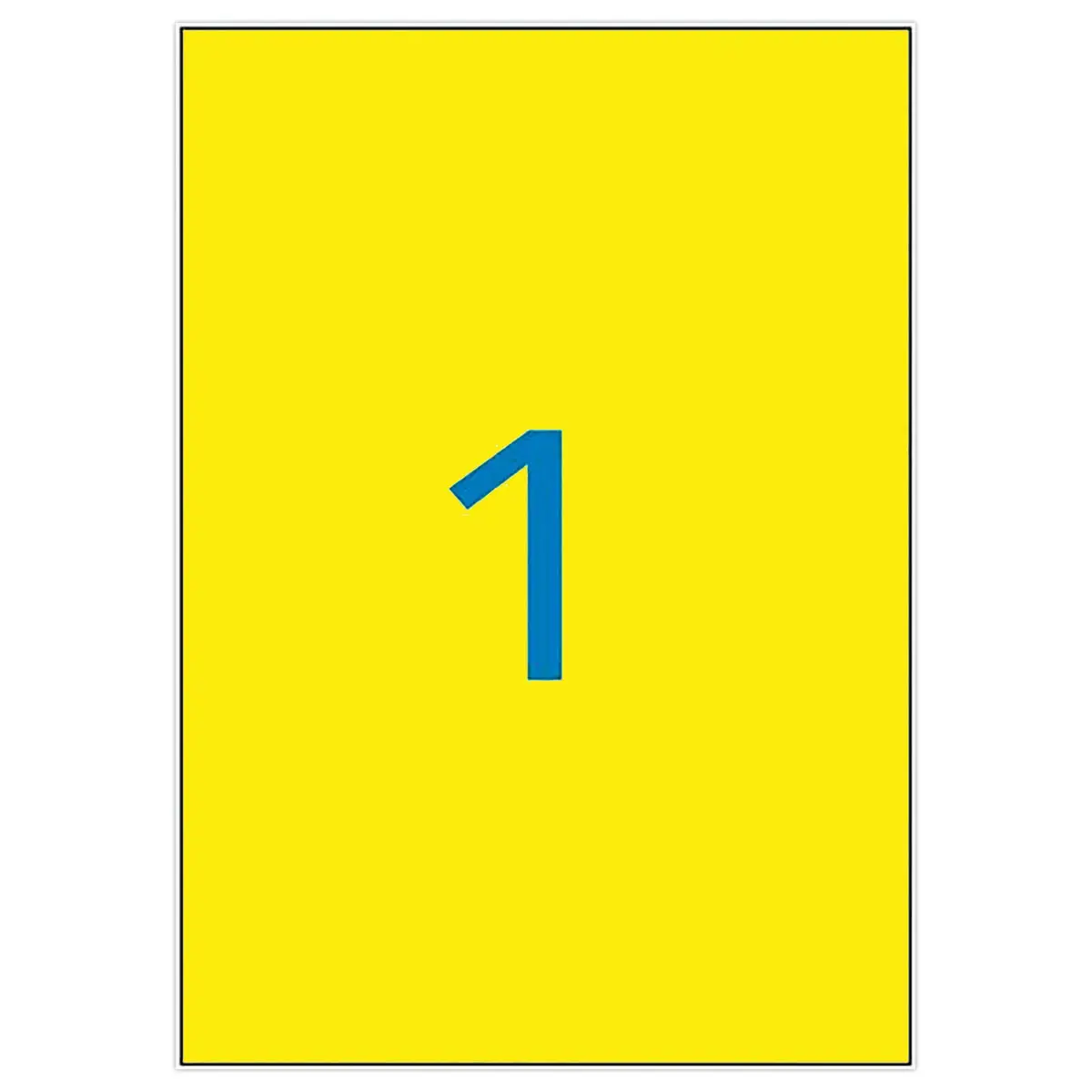20 Planches &eacute;tiquettes fluorescentes - 210x297 - Jaune - APLI 