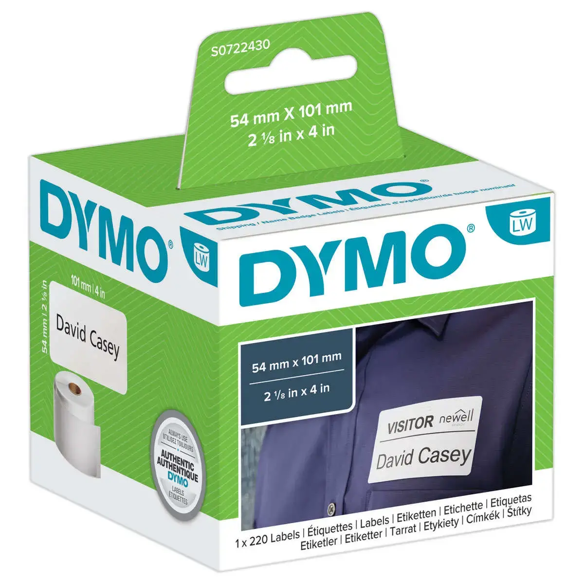 12 Rouleaux de 220 étiquettes blanches 101x54 mm pour DYMO Label Writer