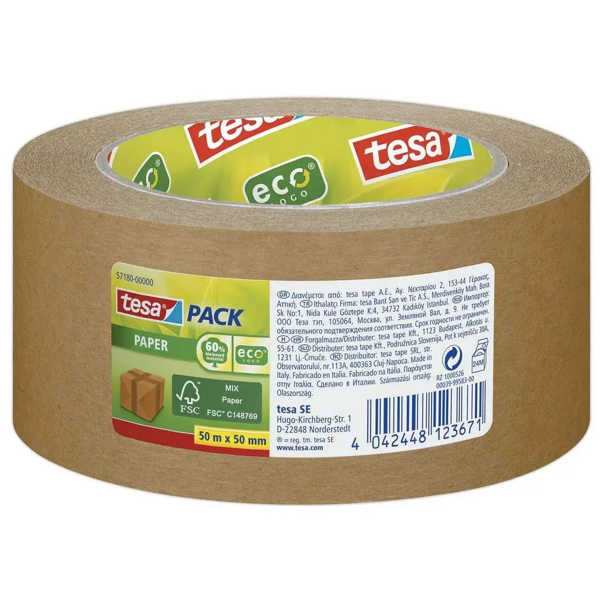 Ruban adhésif Kraft tesa® rouleau de 50 mm x 50 m marron