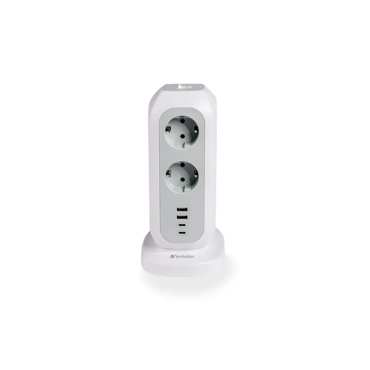 Multiprise WATTBALL compacte et mobile- Coloris : Blanc/gris 