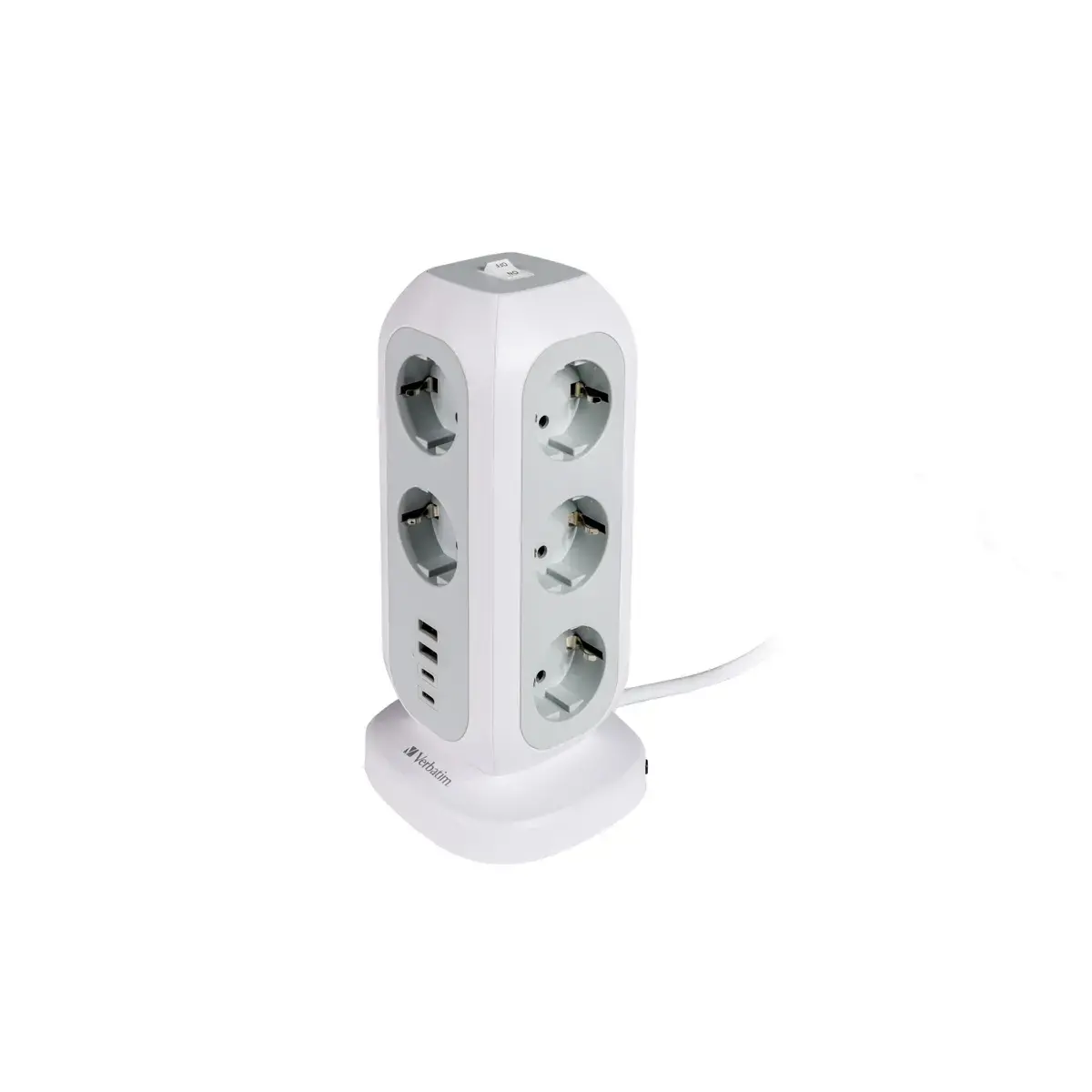 Multiprise WATTBALL compacte et mobile- Coloris : Blanc/gris 