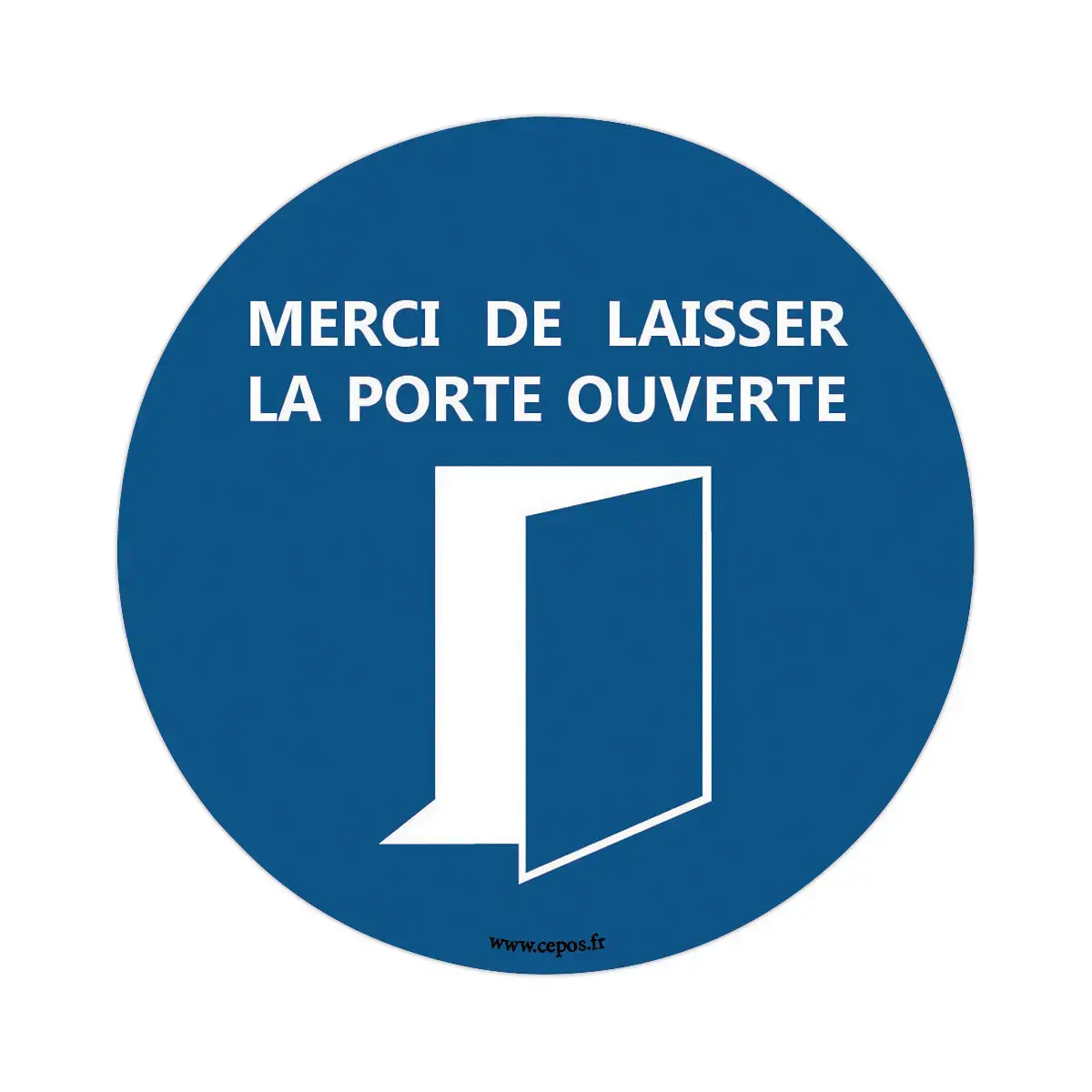 Adhésif sticker mural porte ouverte, diamètre 30 cm