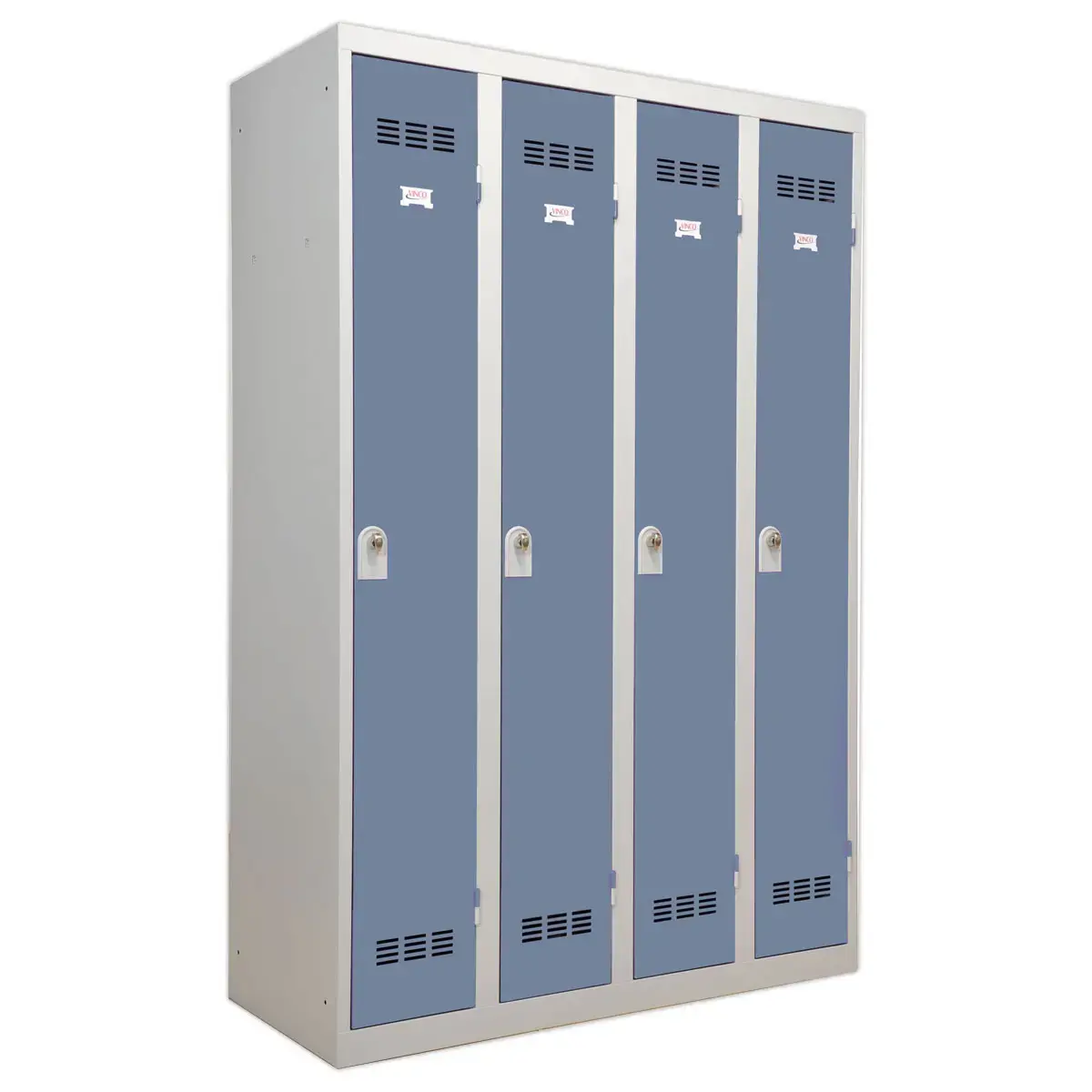 Vestiaire d'atelier 4 colonnes - Gris/bleu - VINCO INDUSTRIES