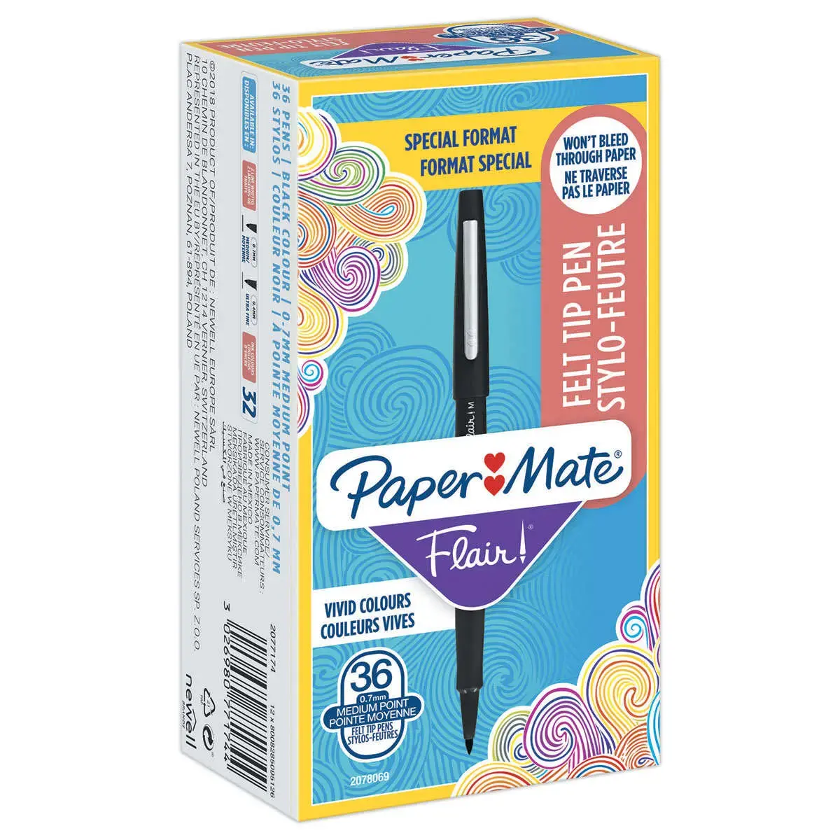 36 (30+6 offerts) Feutres Flair Original - noir - PAPERMATE