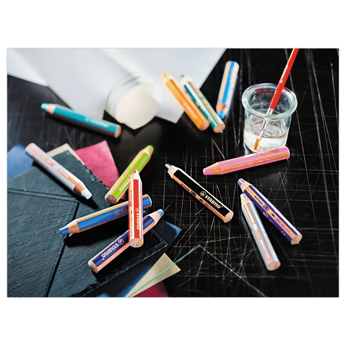Crayons multi-surfaces woody 3in1 - Blanc - STABILO