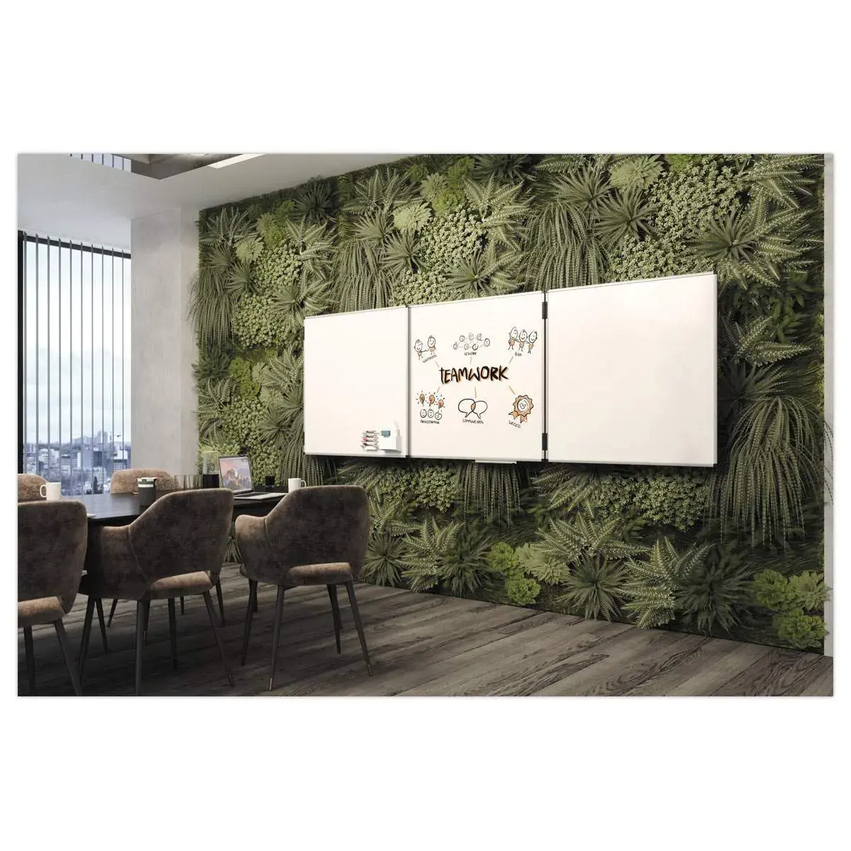 Tableau blanc triptyque UNITE PLUS - Surface émaillée - 90 x 120 cm - Legamaster