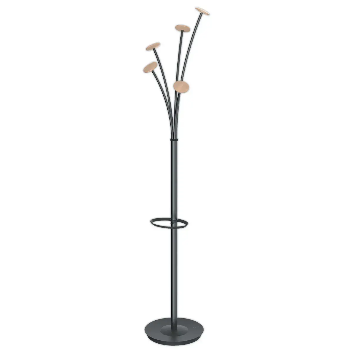 Portemanteau Festy - H 1.75 m - Noir et bois - ALBA