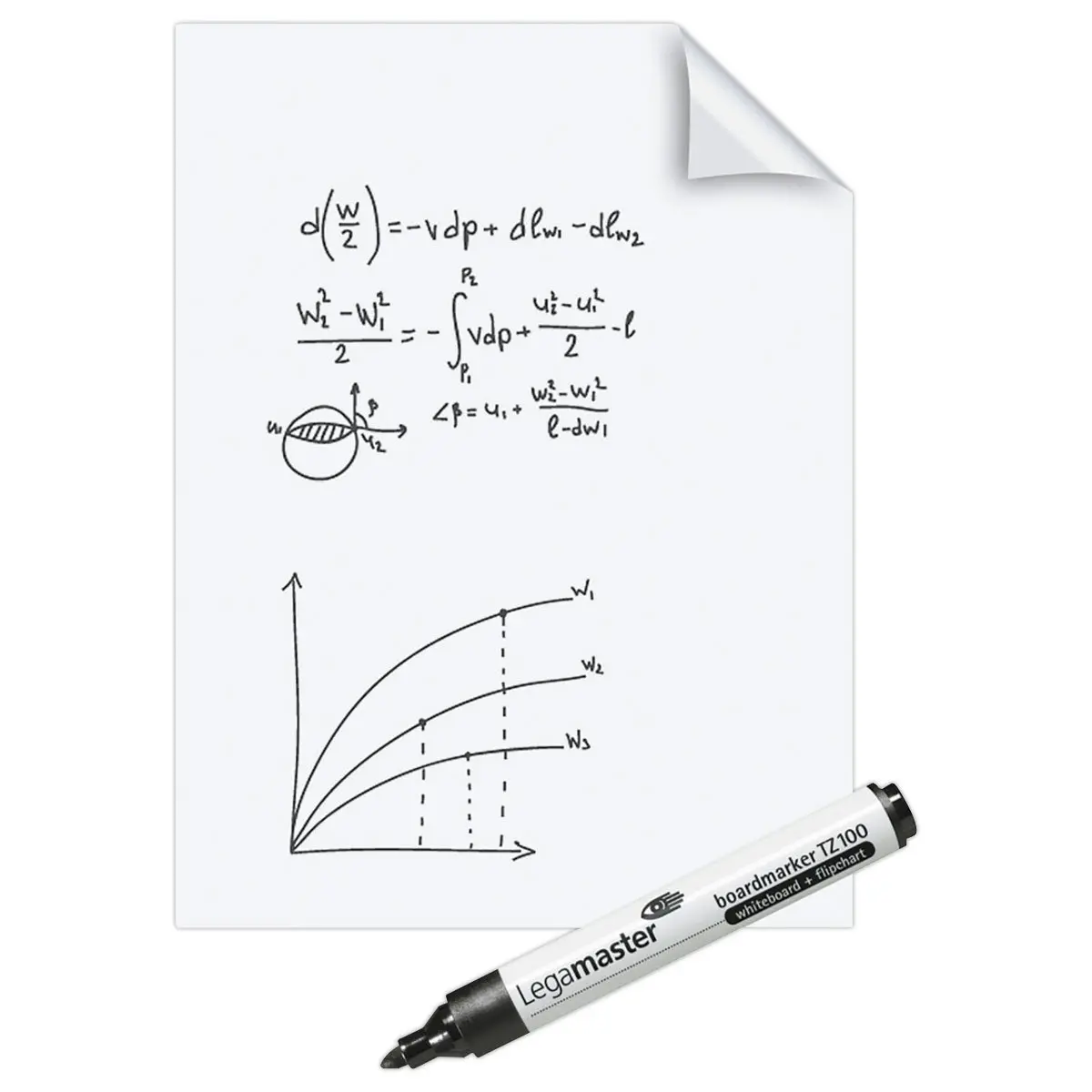 Rouleau 15 feuilles électrostatiques Magic Chart - Version tableau blanc - 90 x 120 cm - LEGAMASTER