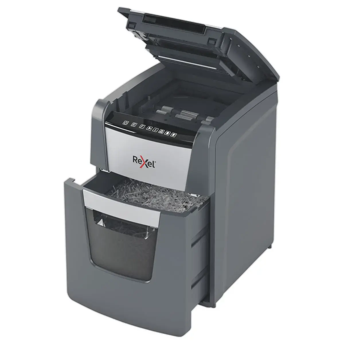 Destructeur de documents Optimum Auto+ 100X - Coupe Crois&eacute;e - 100 feuilles - 34L - REXEL 