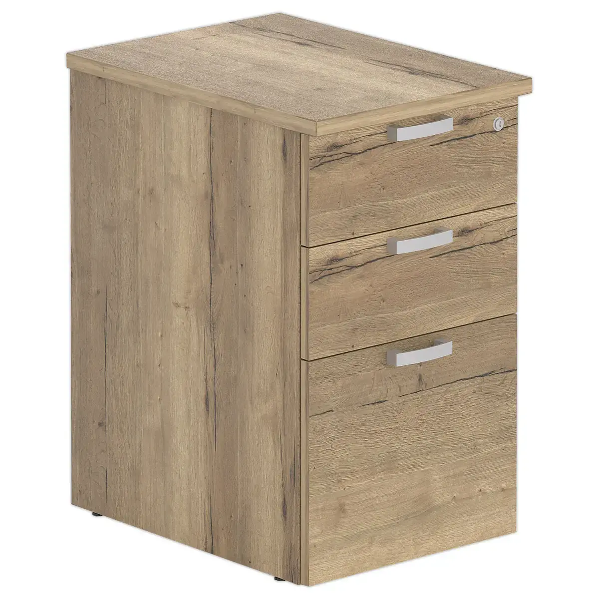 Caisson de bureau 3 tiroirs - Chêne veiné - P 60 cm