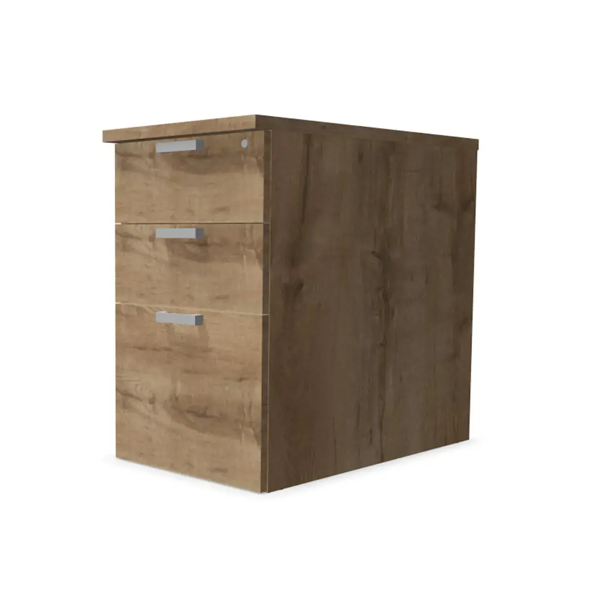 Caisson 3 tiroirs - Chêne veiné - P 80 cm