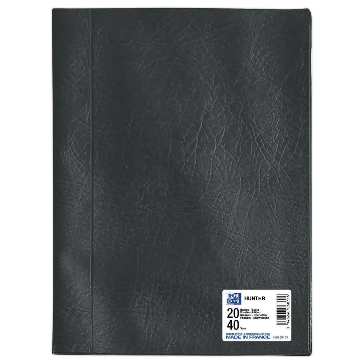 Protège-documents - Hunter - 20 pochettes - noir - OXFORD