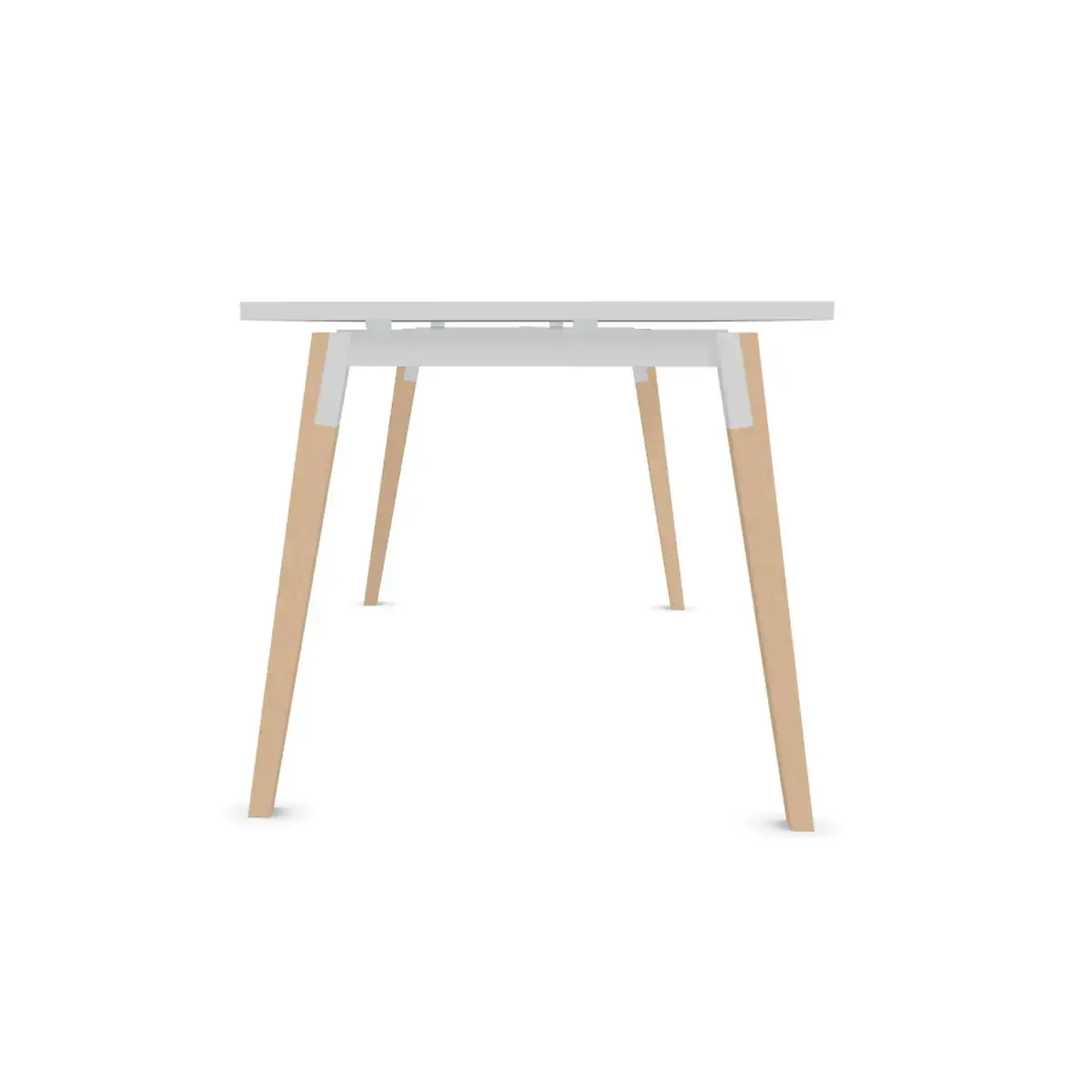 Table de r&eacute;union 200 x 120 cm blanc / h&ecirc;tre 