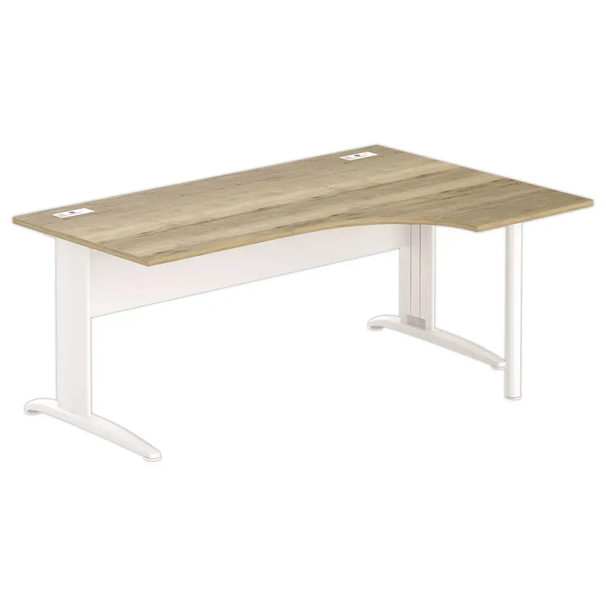 Bureau BUENOS AIRES compact retour à droite180 x 80 chêne veiné /blanc