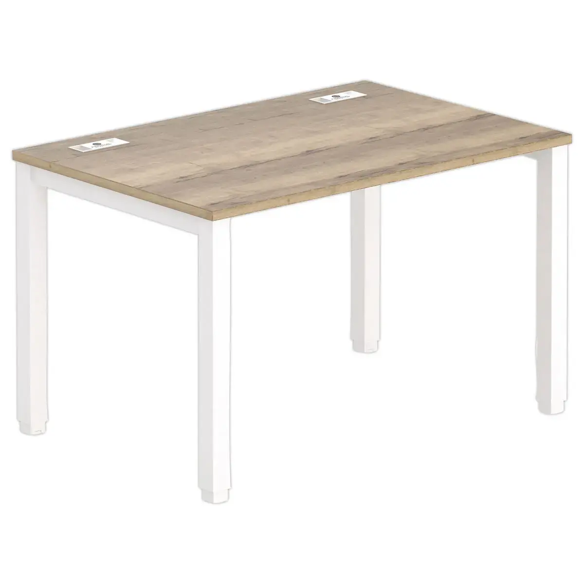 Bureau 120 x 80 ch&ecirc;ne vein&eacute; - pieds blancs 