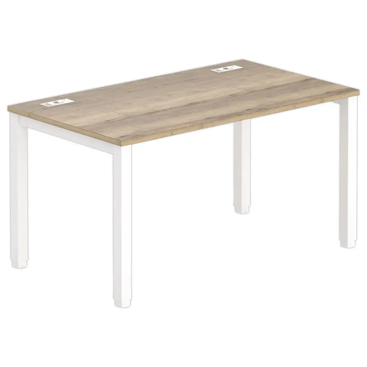 Bureau 140 x 80 chêne veiné - pieds blancs