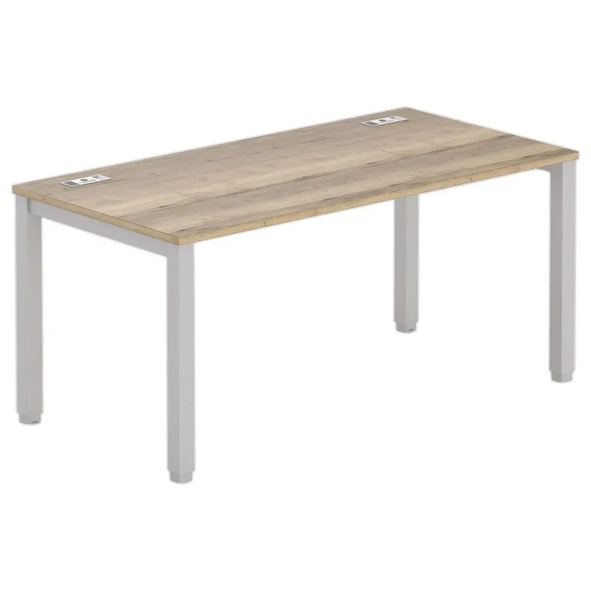 Bureau 160 x 80 ch&ecirc;ne vein&eacute; - pieds  aluminium 