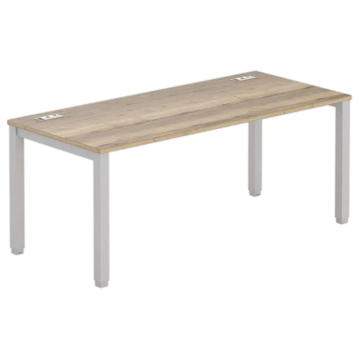 Bureau 180 x 80 ch&ecirc;ne vein&eacute; - pieds  aluminium 