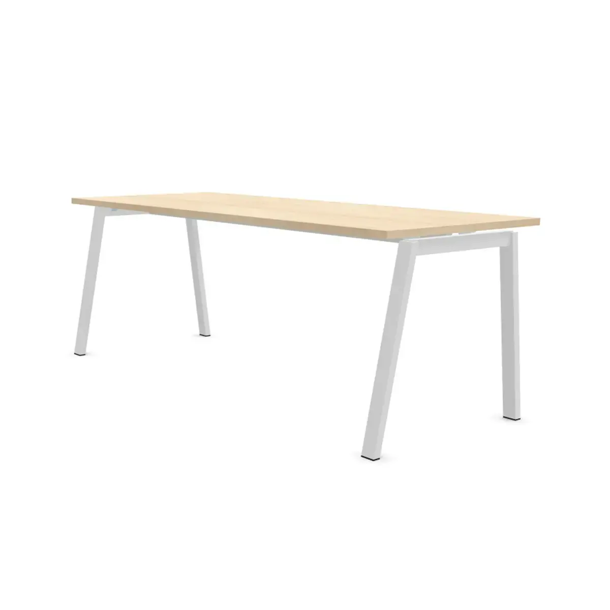 Bureau rectangulaire 180x80 Acacia Clair / piét. blanc BANGKOK