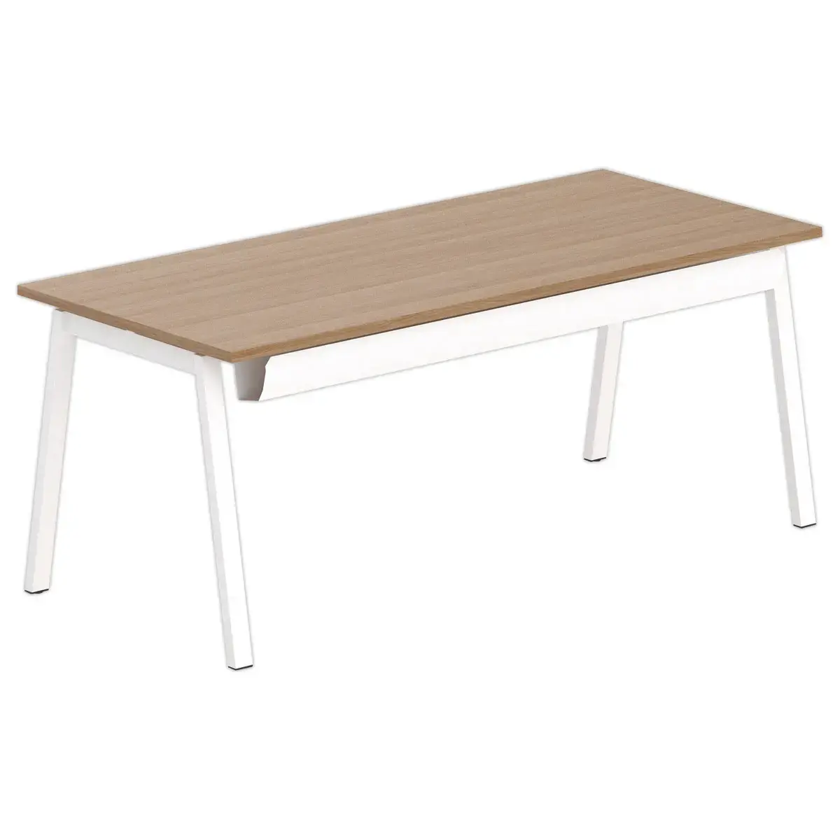 Bureau rectangulaire 180x80 Noyer / pi&eacute;t. Blanc BANGKOK 
