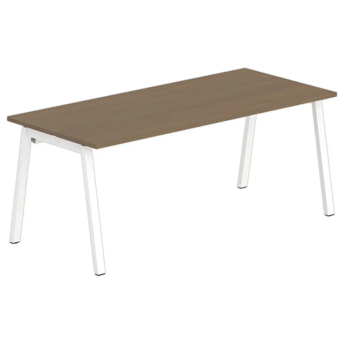 Bureau rectangulaire 180x80 Noyer / pi&eacute;t. Blanc BANGKOK 