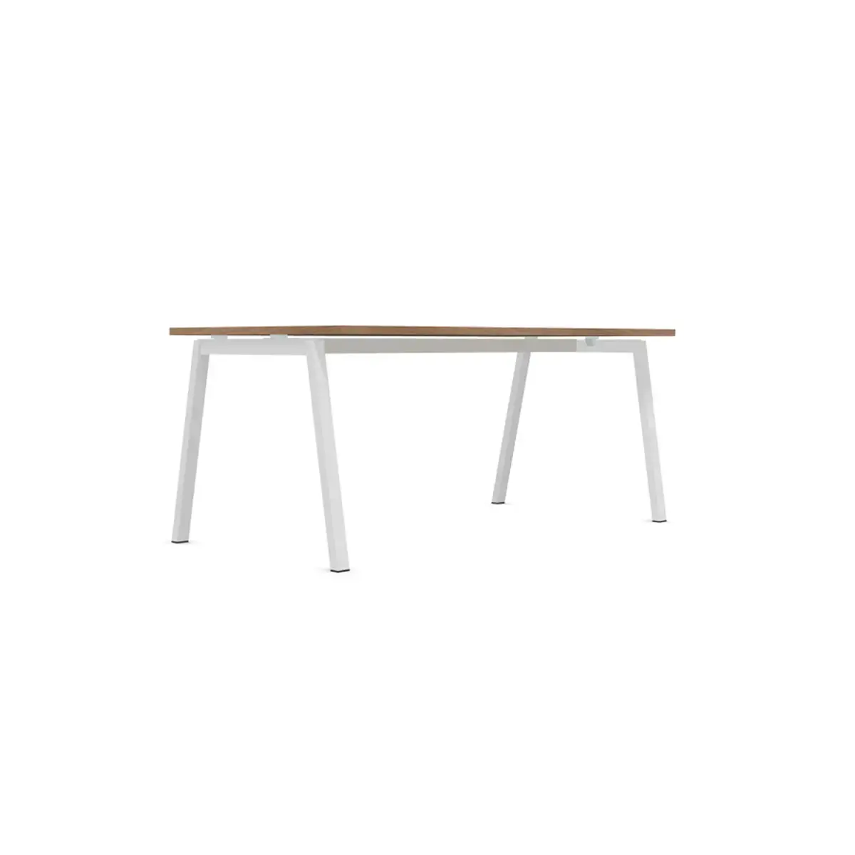 Bureau rectangulaire 180x80 Noyer / pi&eacute;t. Blanc BANGKOK 