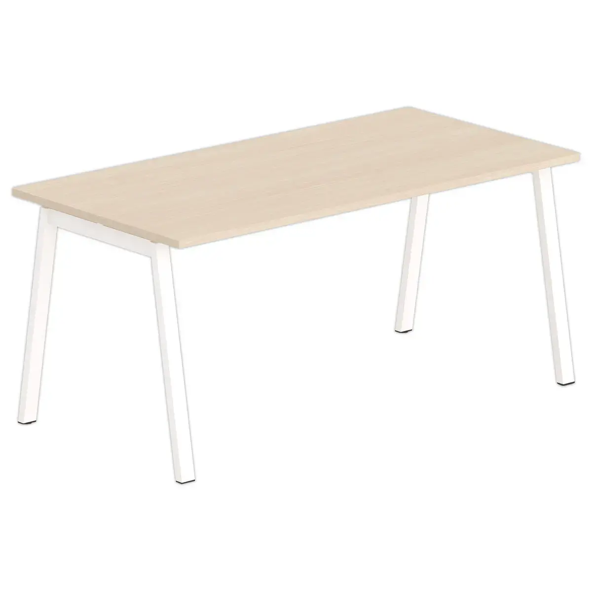 Bureau rectangulaire 160x80 Acacia clair / piét. Blanc BANGKOK