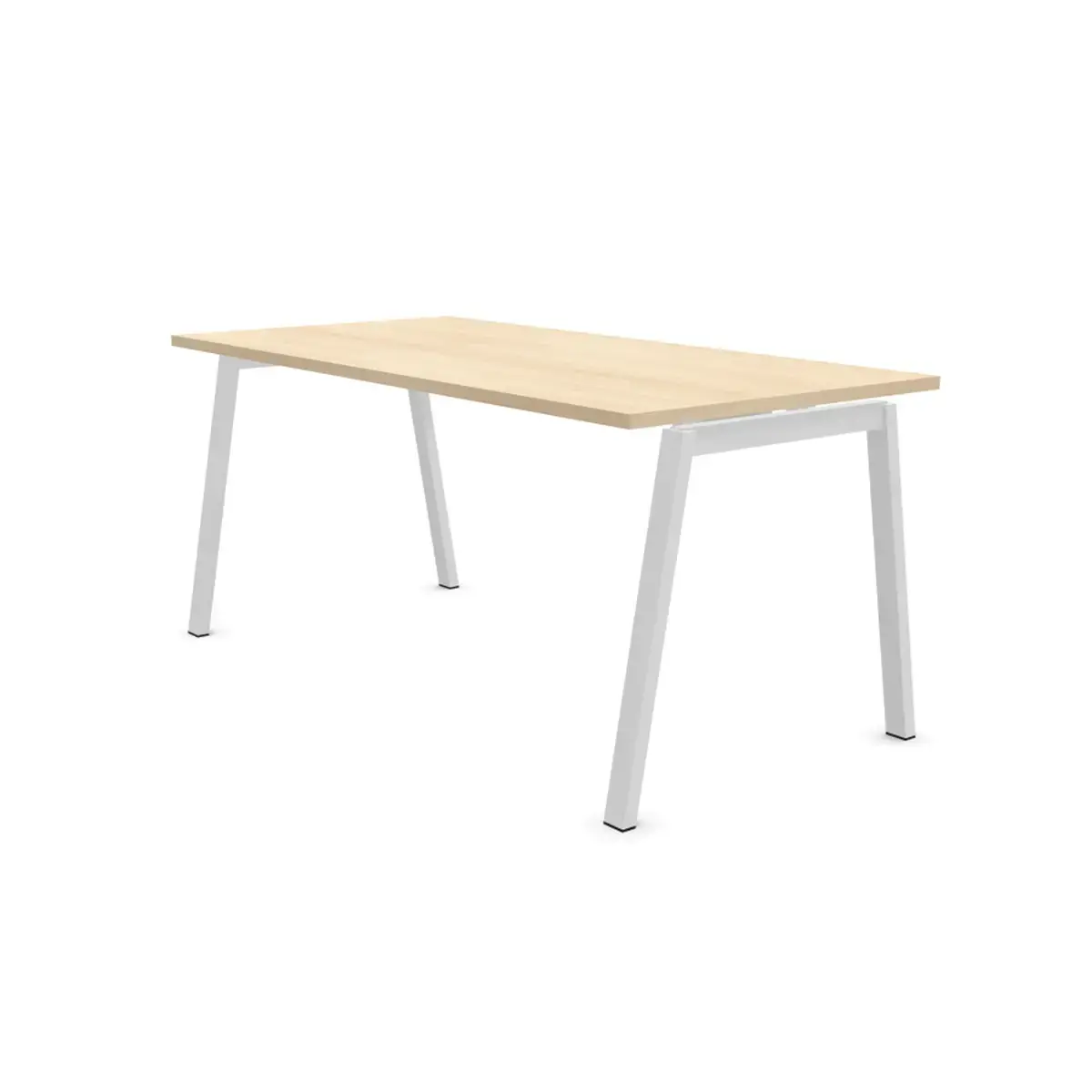 Bureau rectangulaire 160x80 Acacia clair / piét. Blanc BANGKOK