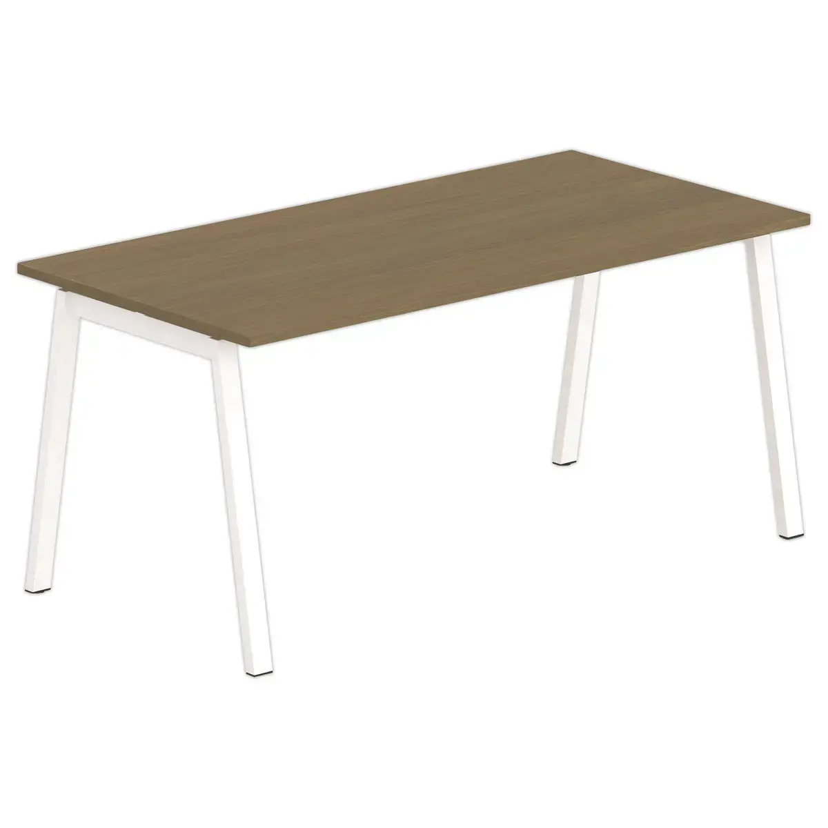 Bureau rectangulaire 160x80 Noyer / pi&eacute;t. Blanc BANGKOK 