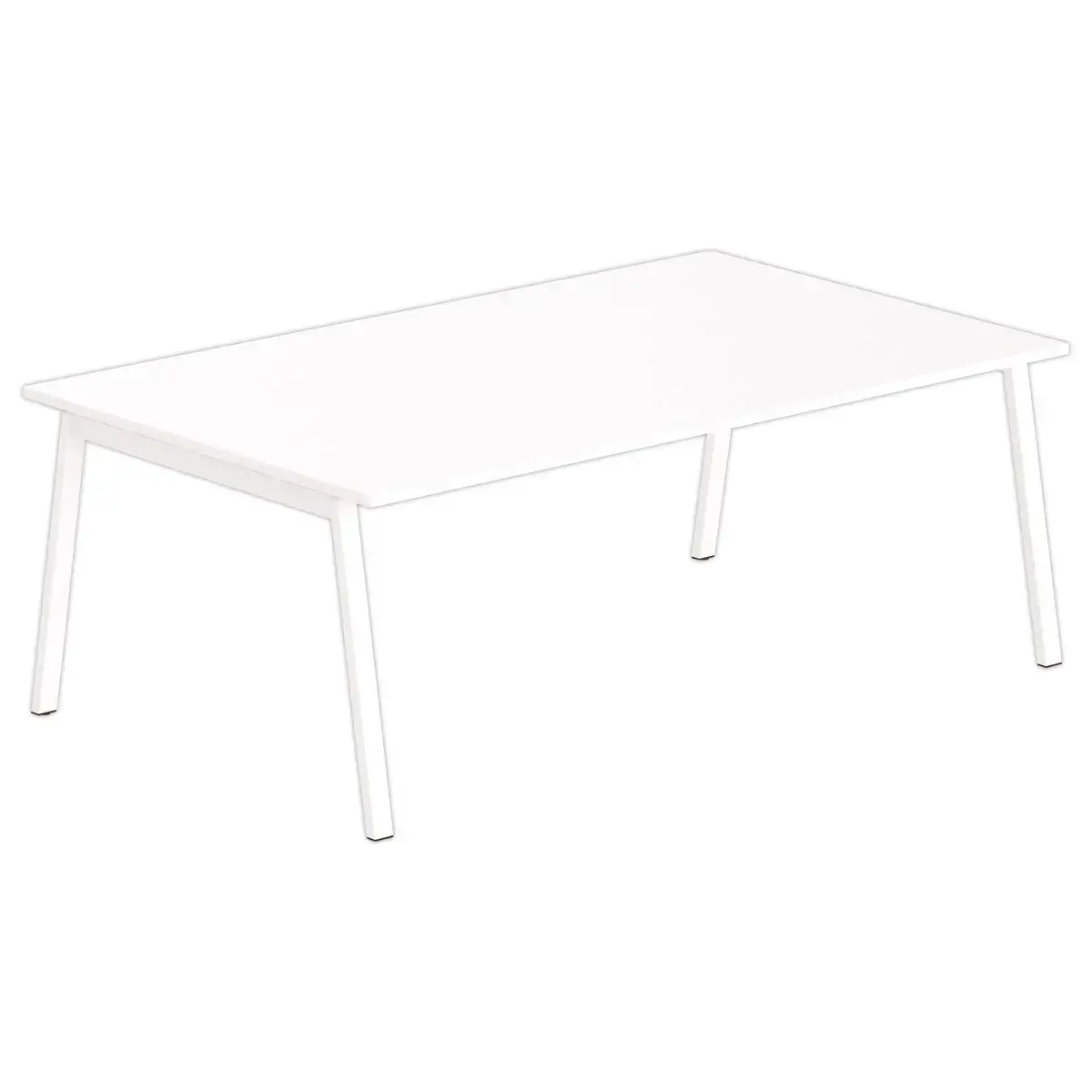 Table rectangulaire 200x120 Blanc / Pi&eacute;t.Blanc 