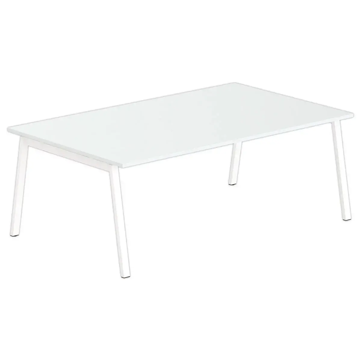 Table rectangulaire 200x120 Gris / Piét.Blanc