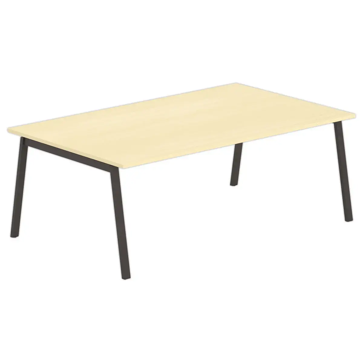 Table rectangulaire 200x120 H&ecirc;tre / Pi&eacute;t.Anthracite 