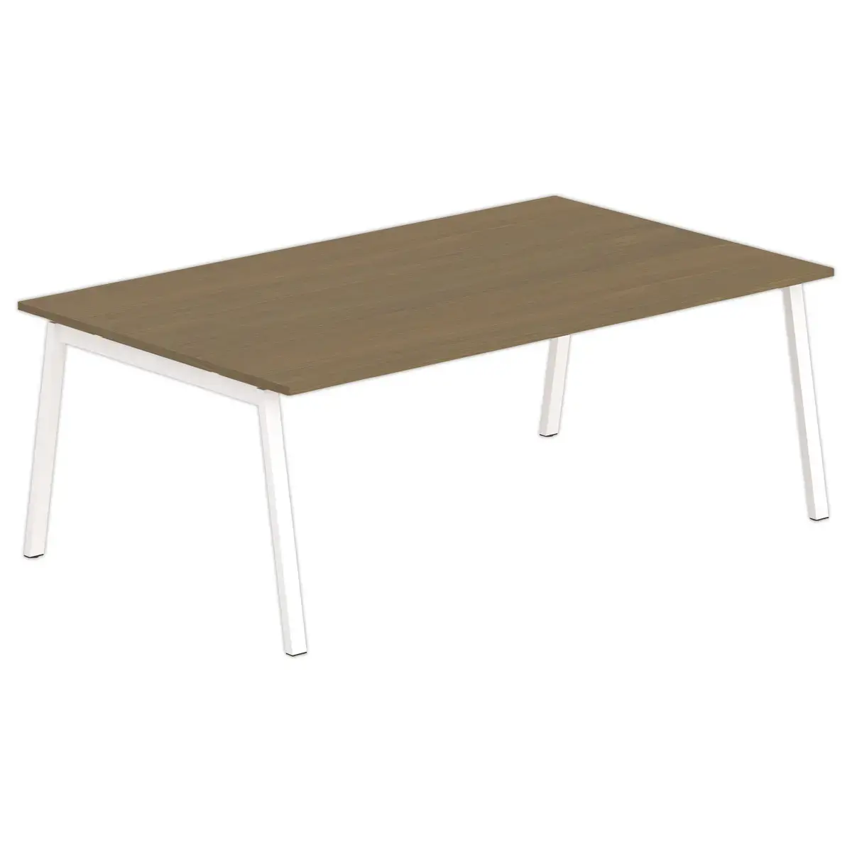 Table rectangulaire 200x120 Noyer / Pi&eacute;t.Blanc 
