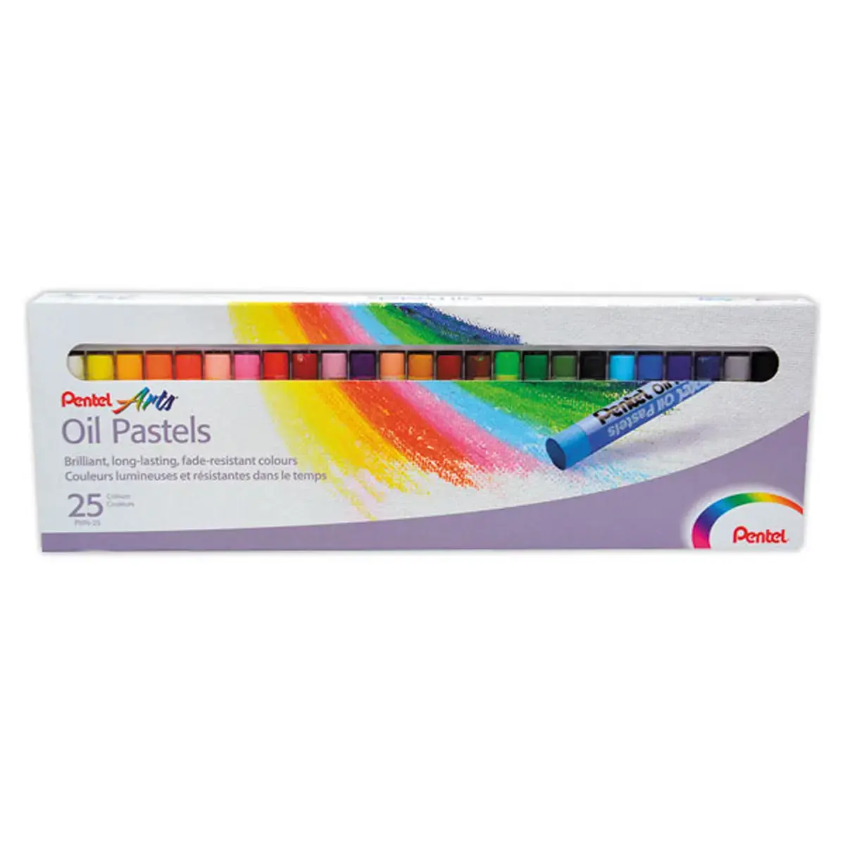 Pastel à l'huile Pentel - 8 mm - coloris assortis - lot de 25