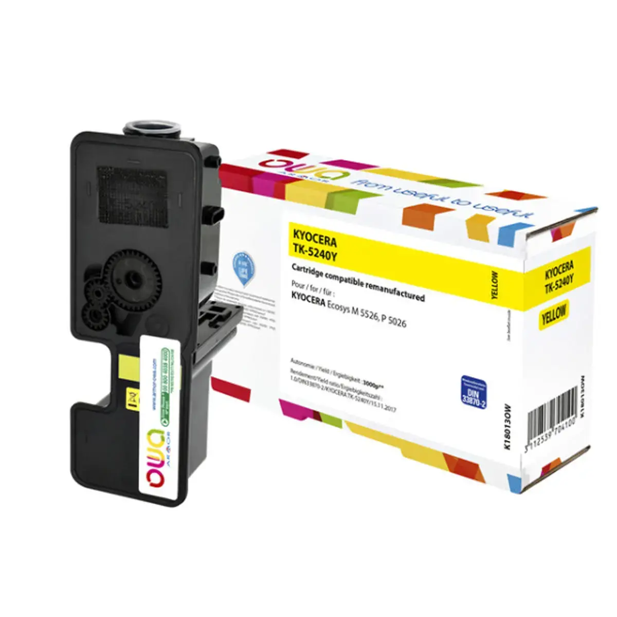 Toner éq. KYOCERA TK-5240 Y - Jaune - OWA