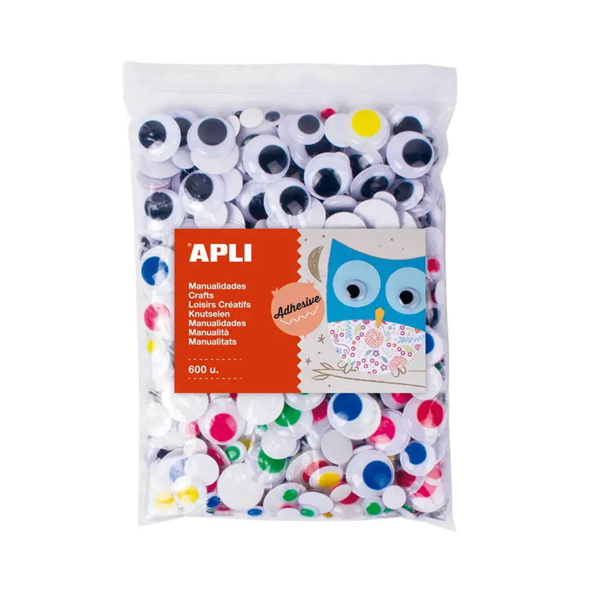 Yeux mobiles adhésifs Apli - coloris assortis - lot de 600