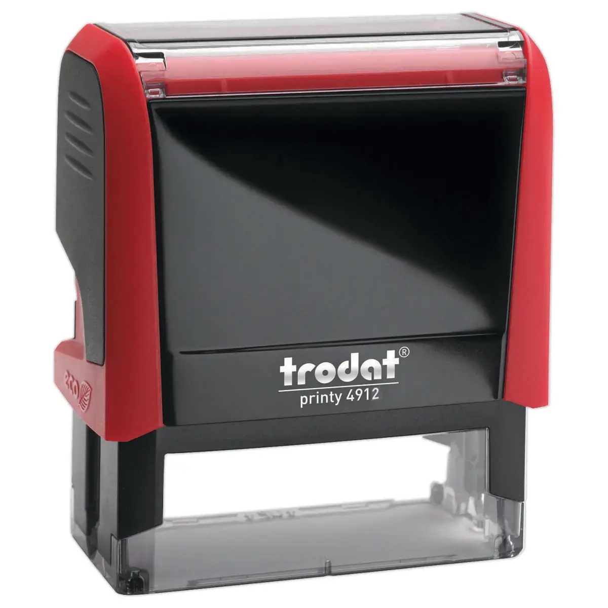 Timbre personnalisable Printy 4912 - Boîtier rouge - Encre noire - 47x 18 mm - 5 lignes max.
