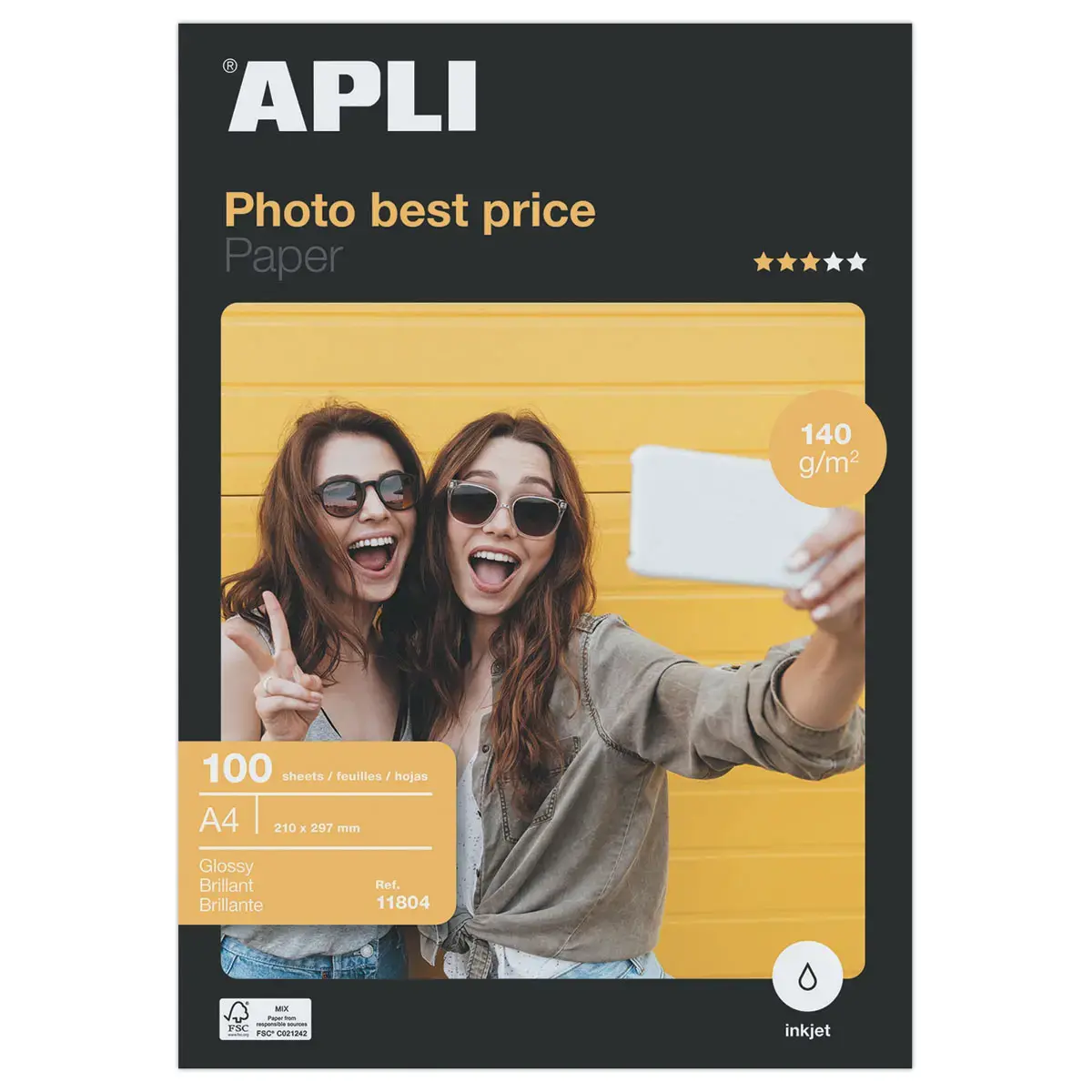 100 Feuilles de papier photo Bestprice APLI A4 140g brillant