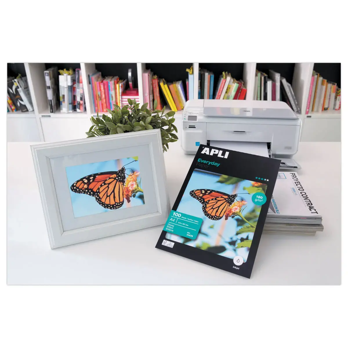 100 Feuilles de papier photo APLI  Everyday format A4 180 g brillant 