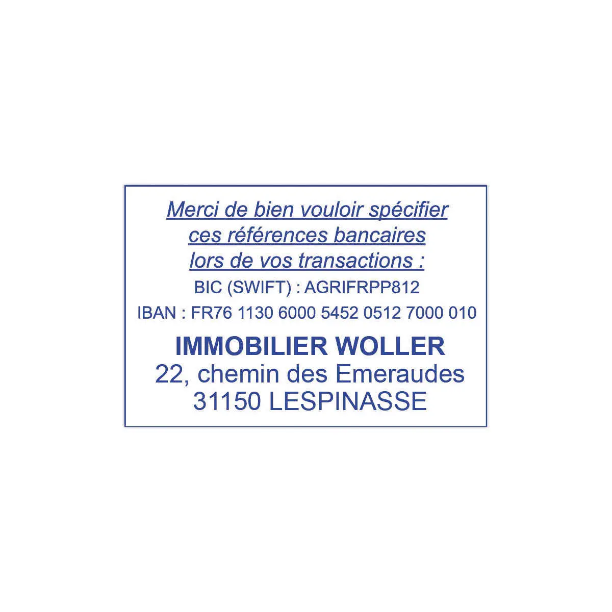 Timbre personnalisable Printy 4927 - Boîtier bleu - Encre bleue - 60x 40 mm - 10 lignes max.