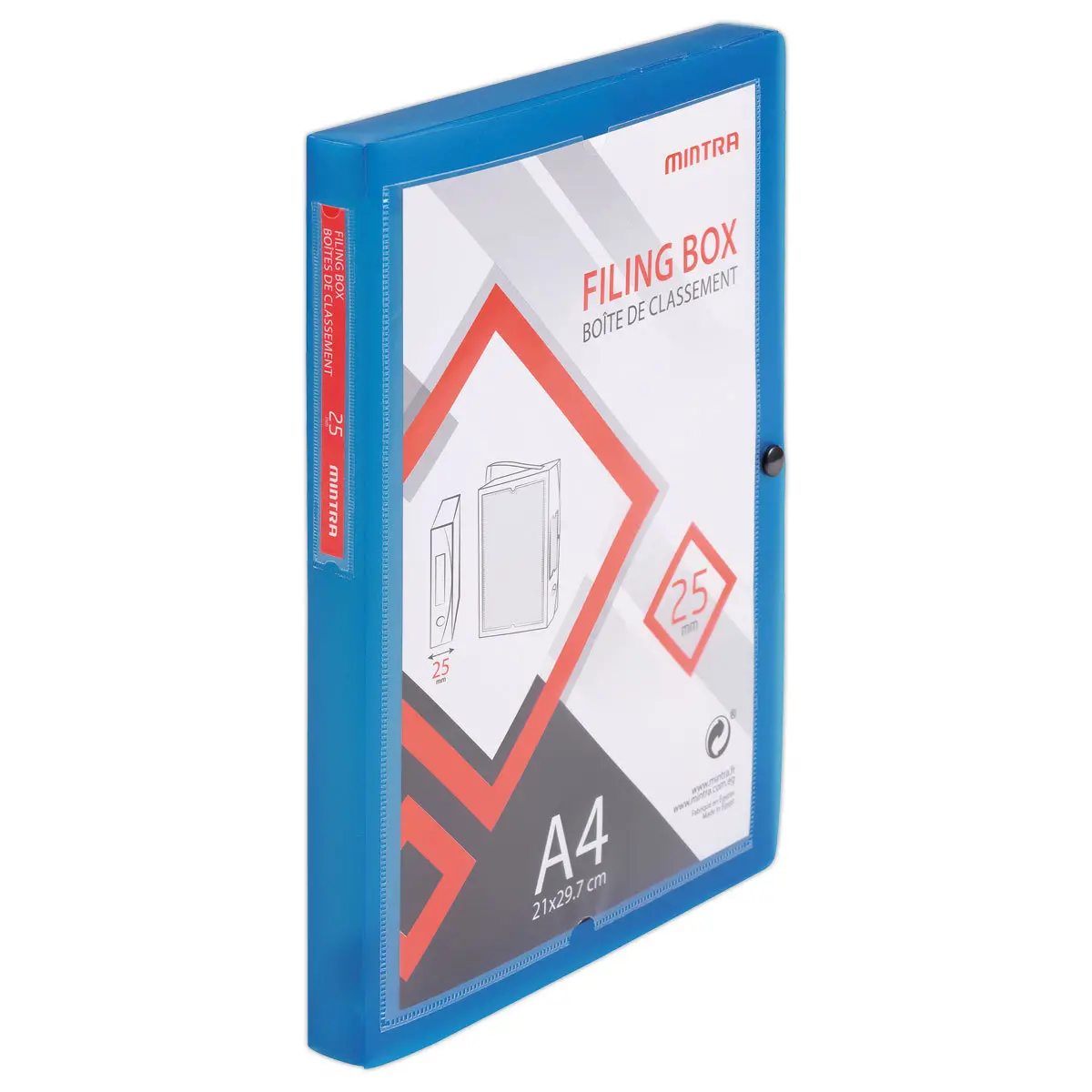 Boîte valisette personnalisable en polypropylène A4 - Dos 2,5 cm