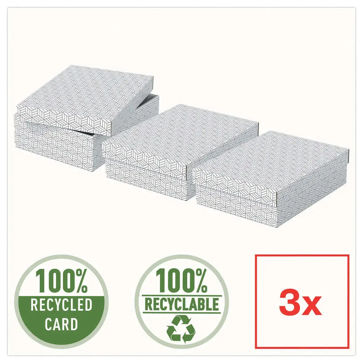 3 Boîtes de rangement Home - Taille M basse - Blanc - ESSELTE